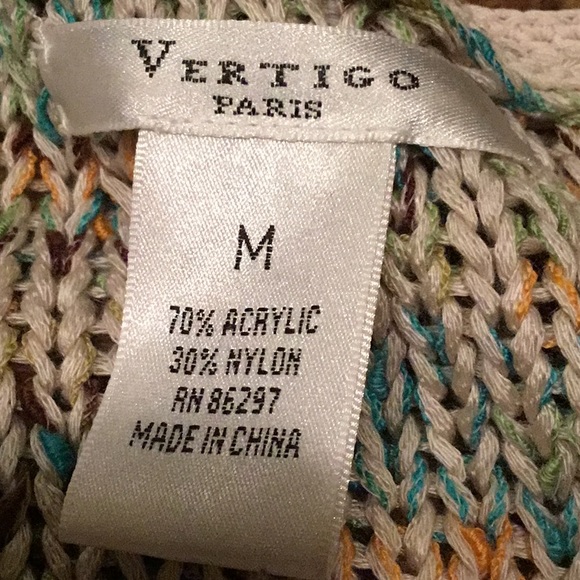 Vertigo Paris Vintage Sweater w/ Partially Crocheted Front & Sleeves - Picture 6 of 6